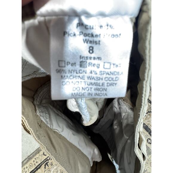 Clothing Arts P Cubed Cargo Pants Womens Size 8 Khaki Nylon Spandex Utility - Picture 5 of 6